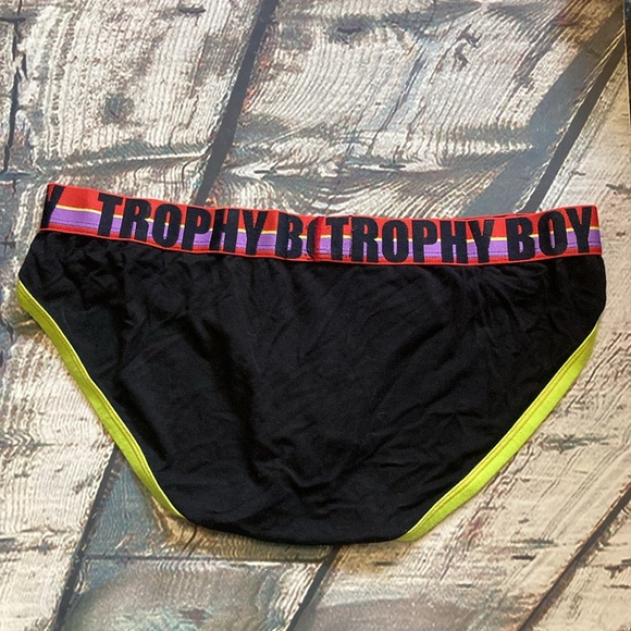 🐬 Andrew Christian Trophy Boy Black Briefs - Picture 4 of 5